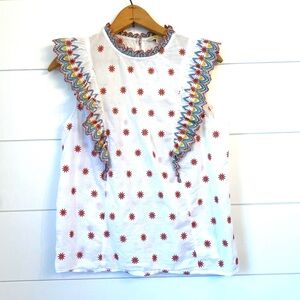 . Boden colorful embroidered top. Size 8.